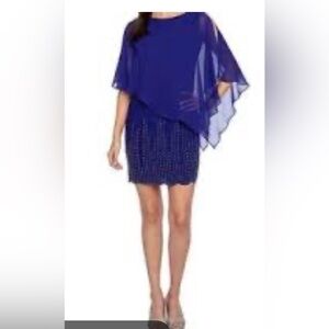 DJ-Jaz One Shoulder Sequin Dress in Royal Blue New Size 12